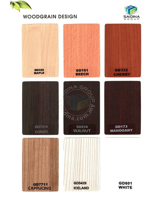 Woodgrain colour chart